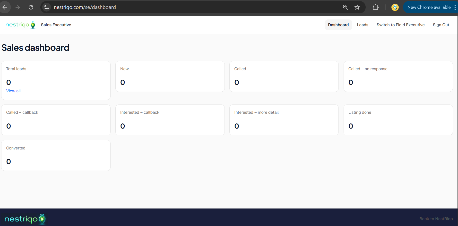 Sales executive dashboard - lead and CRM